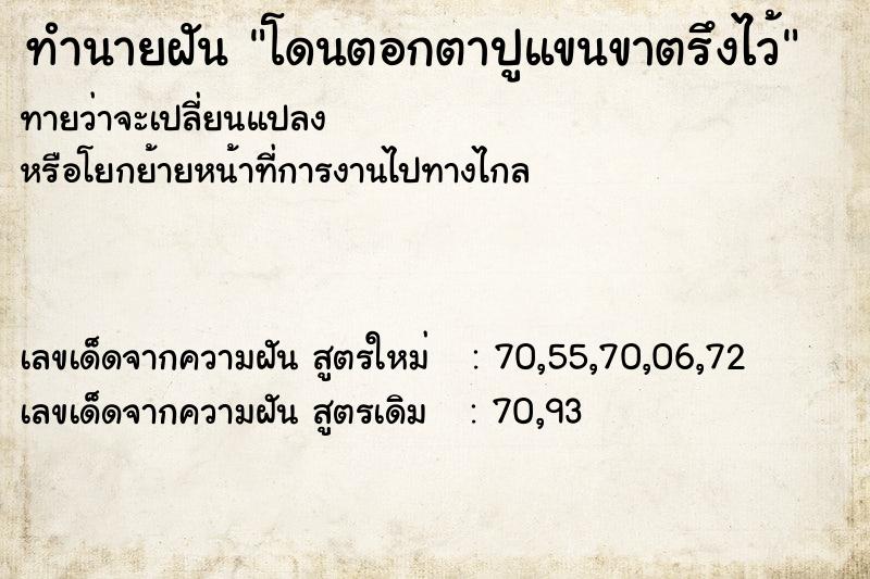 ทำนายฝันทำนายฝันโดนตอกตาปูแขนขาตรึงไว้