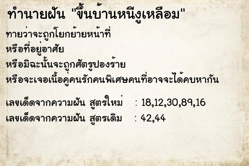 ทำนายฝันขึ้นบ้านหนีงูเหลือม ทำนายฝันทำนายฝันขึ้นบ้านหนีงูเหลือม