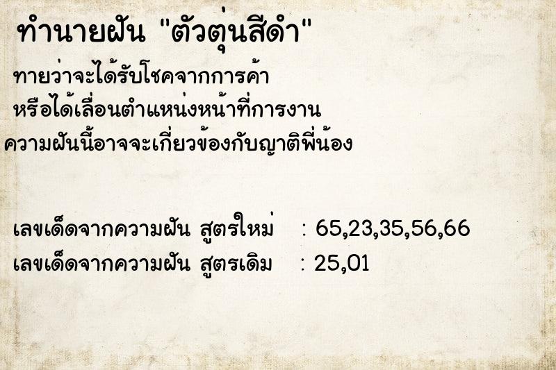 ทำนายฝันตัวตุ่นสีดำ ทำนายฝันทำนายฝันตัวตุ่นสีดำ