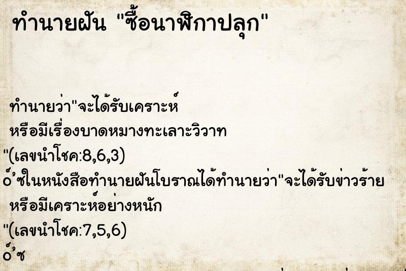 ทำนายฝันทำนายฝันซื้อนาฬิกาปลุก