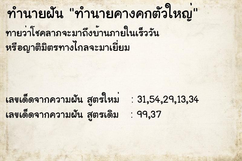 ทำนายฝันทำนายคางคกตัวใหญ่ ทำนายฝันทำนายฝันทำนายคางคกตัวใหญ่