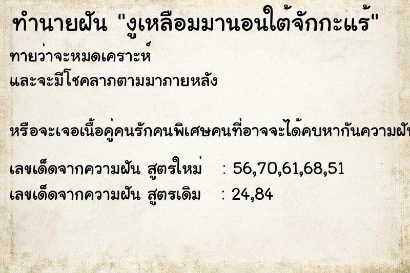 ทำนายฝันงูเหลือมมานอนใต้จักกะแร้ ทำนายฝันทำนายฝันงูเหลือมมานอนใต้จักกะแร้