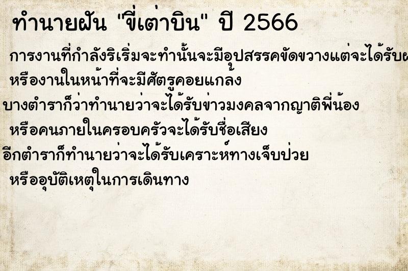 ทำนายฝันทำนายฝันขี่เต่าบิน