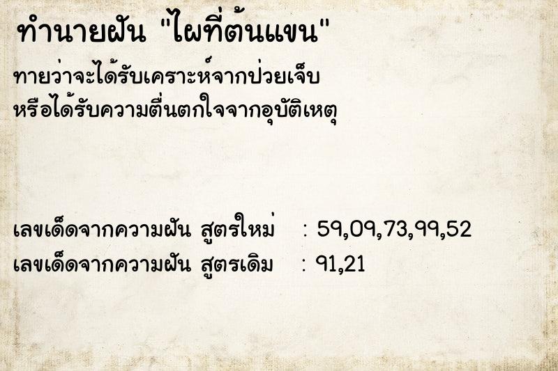 ทำนายฝันทำนายฝันไผที่ต้นแขน