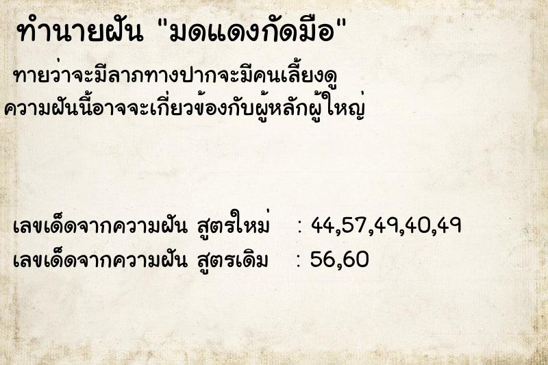 ทำนายฝัน มดแดงกัดมือ ทำนายฝัน มดแดงกัดมือ