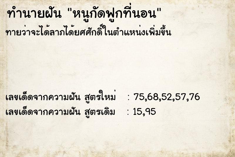 ทำนายฝันทำนายฝันหนูกัดฟูกที่นอน