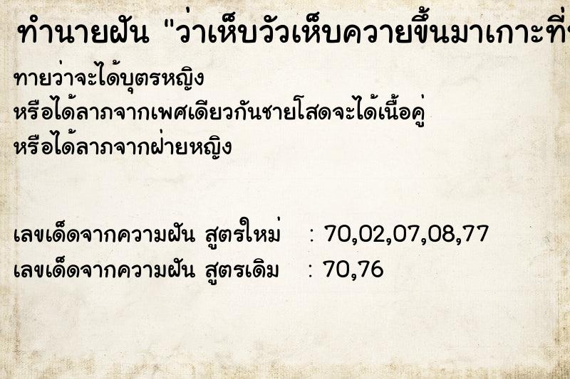 ทำนายฝันว่าเห็บวัวเห็บควายขึ้นมาเกาะที่หลัง ทำนายฝันทำนายฝันว่าเห็บวัวเห็บควายขึ้นมาเกาะที่หลัง