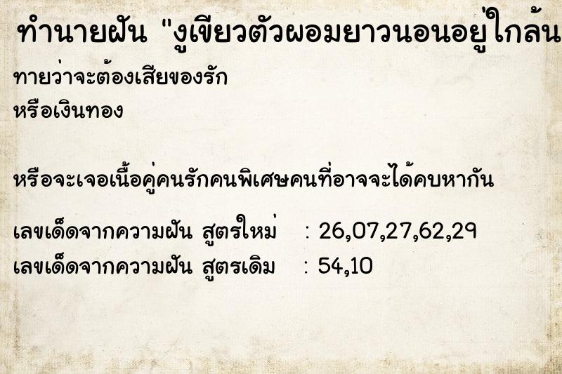 ทำนายฝัน งูเขียวตัวผอมยาวนอนอยู่ใกล้นอนนิ่งไม่ทำอะไรเลย ทำนายฝัน งูเขียวตัวผอมยาวนอนอยู่ใกล้นอนนิ่งไม่ทำอะไรเลย