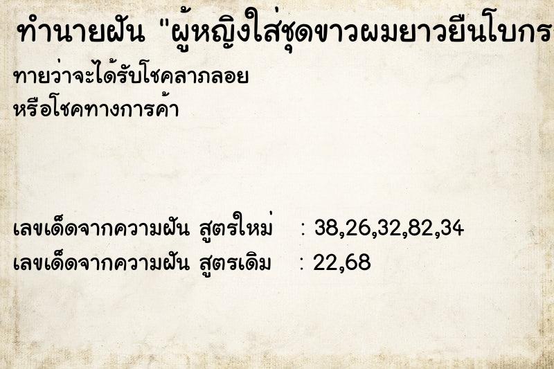 ทำนายฝันผู้หญิงใส่ชุดขาวผมยาวยืนโบกรถอยู่ข้างถนน ทำนายฝันทำนายฝันผู้หญิงใส่ชุดขาวผมยาวยืนโบกรถอยู่ข้างถนน