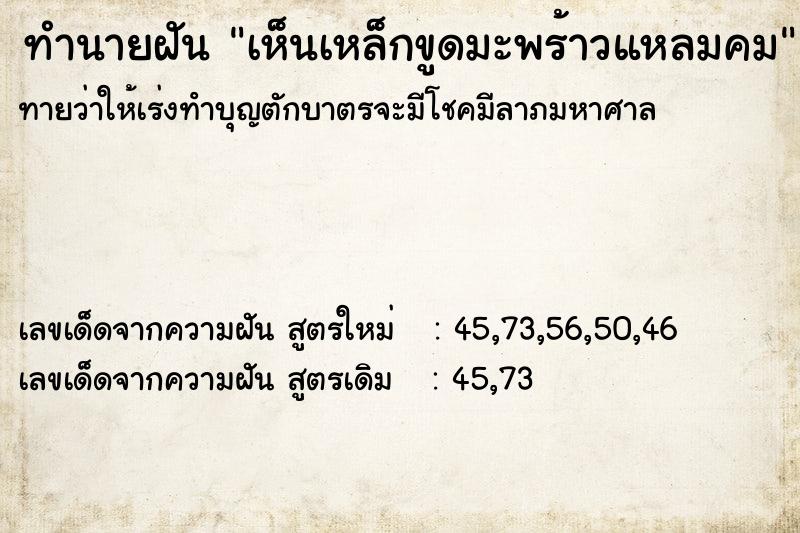 ทำนายฝันเห็นเหล็กขูดมะพร้าวแหลมคม ทำนายฝันทำนายฝันเห็นเหล็กขูดมะพร้าวแหลมคม