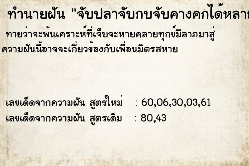 ทำนายฝัน จับปลาจับกบจับคางคกได้หลายตัว ทำนายฝัน จับปลาจับกบจับคางคกได้หลายตัว
