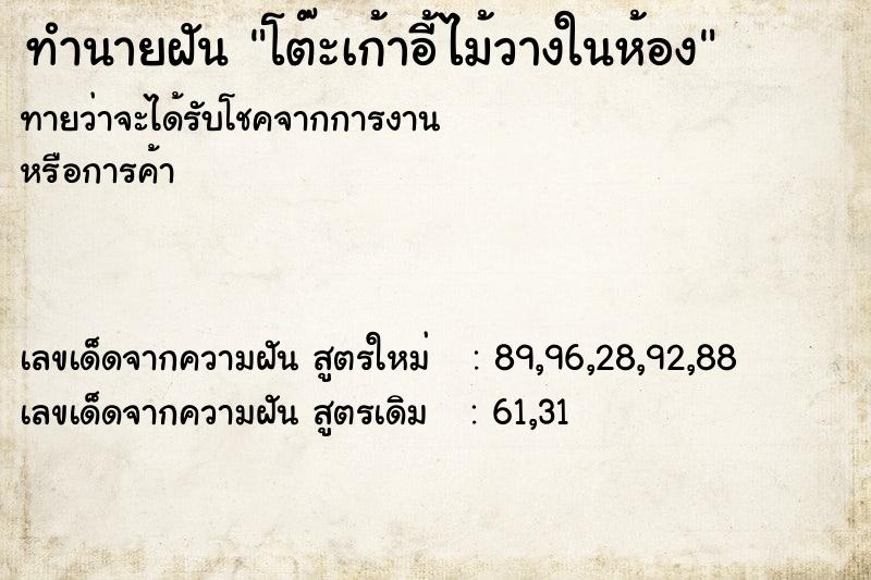 ทำนายฝันทำนายฝันโต๊ะเก้าอี้ไม้วางในห้อง