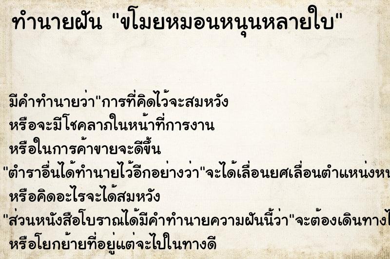 ทำนายฝันขโมยหมอนหนุนหลายใบ ทำนายฝันทำนายฝันขโมยหมอนหนุนหลายใบ