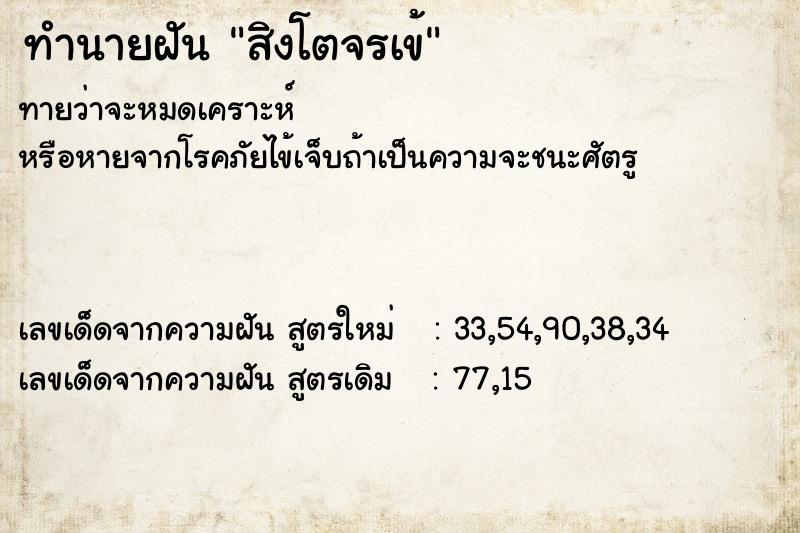 ทำนายฝันสิงโตจรเข้ ทำนายฝันทำนายฝันสิงโตจรเข้