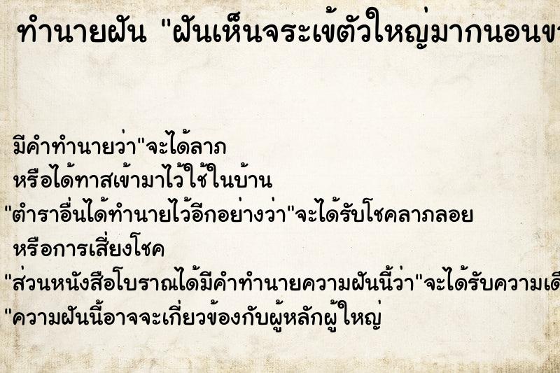 ทำนายฝันฝันเห็นจระเข้ตัวใหญ่มากนอนขวางคลอง ทำนายฝันทำนายฝันฝันเห็นจระเข้ตัวใหญ่มากนอนขวางคลอง