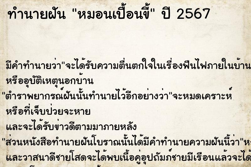 ทำนายฝันทำนายฝันหมอนเปื้อนขี้