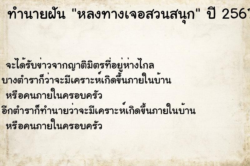 ทำนายฝันหลงทางเจอสวนสนุก ทำนายฝันทำนายฝันหลงทางเจอสวนสนุก