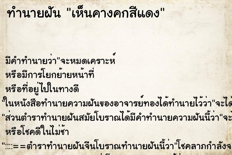 ทำนายฝัน เห็นคางคกสีแดง แม่นๆ ฟรี ด้วยตำราหนังสือทำนายฝันโบราณ ทำนายฝันเห็นคางคกสีแดง