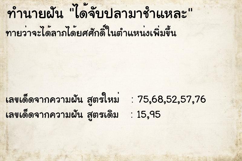 ทำนายฝันทำนายฝันได้จับปลามาชำแหละ