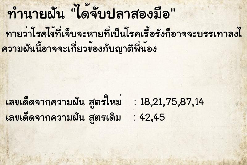 ทำนายฝันทำนายฝันได้จับปลาสองมือ