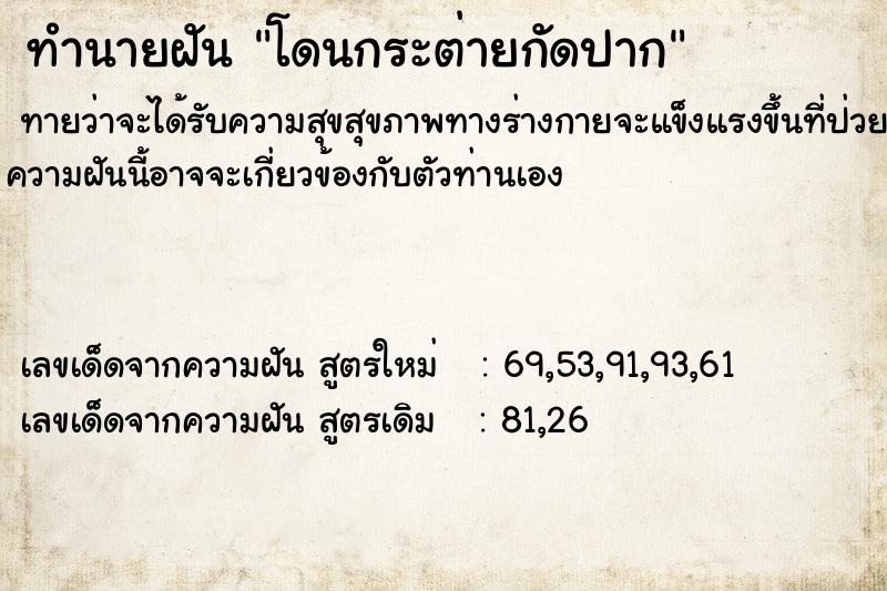 ทำนายฝัน โดนกระต่ายกัดปาก ทำนายฝัน โดนกระต่ายกัดปาก