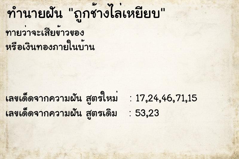 ทำนายฝัน ถูกช้างไล่เหยียบ ตำราโบราณ แม่นที่สุดในโลก