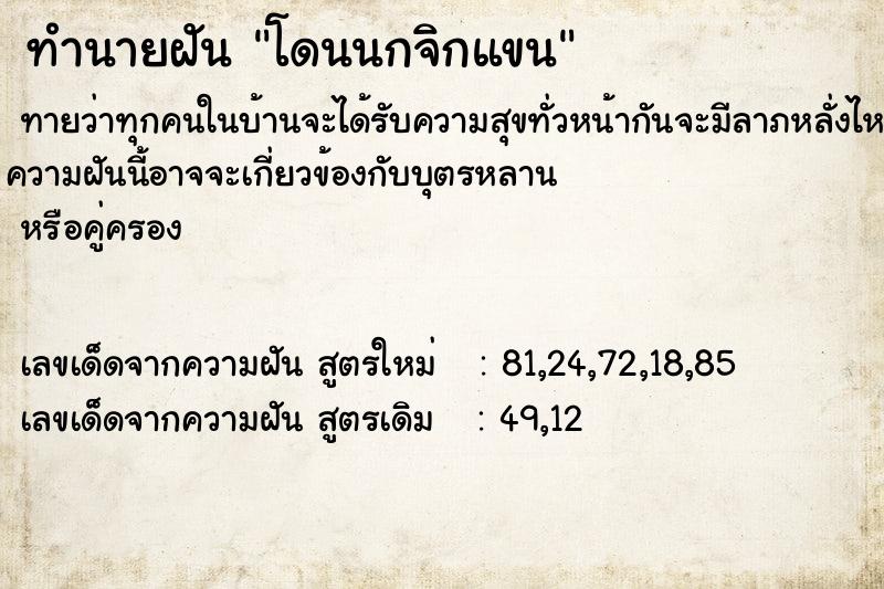ทำนายฝันทำนายฝันโดนนกจิกแขน