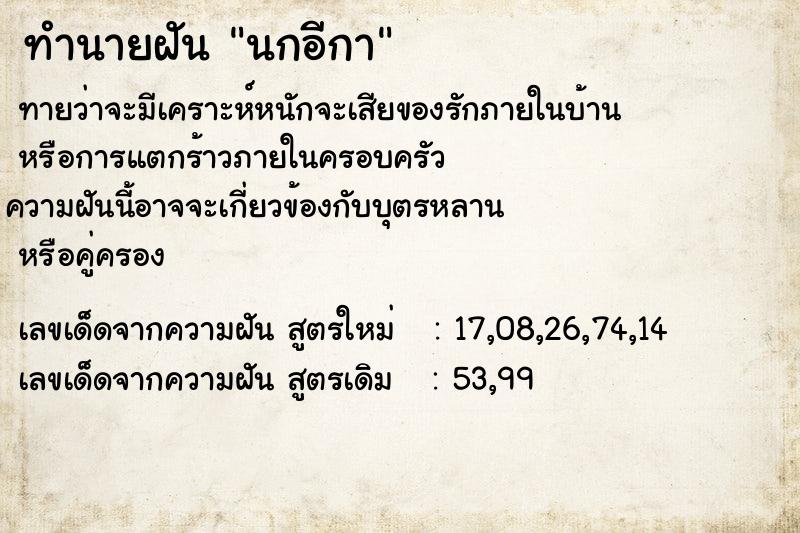 ทำนายฝัน นกอีกา ทำนายฝัน นกอีกา