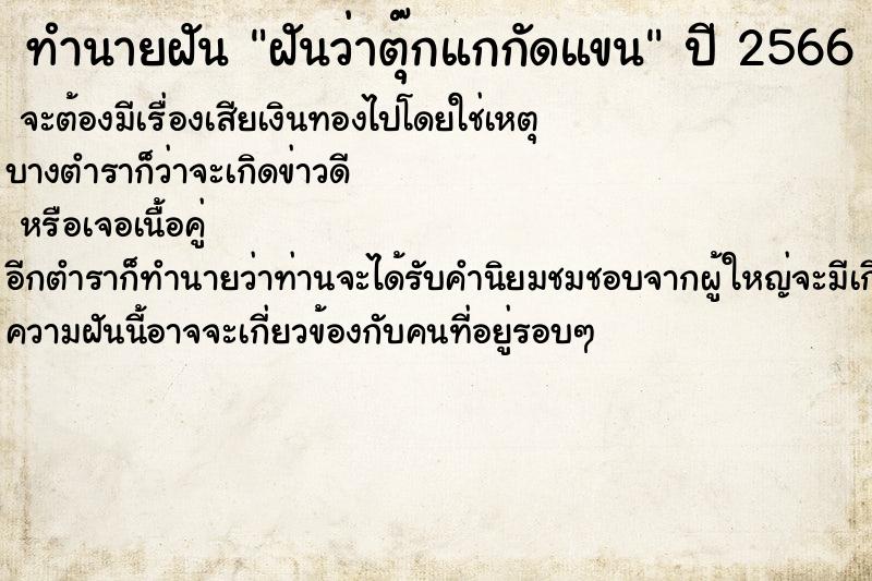 ทำนายฝันทำนายฝันฝันว่าตุ๊กแกกัดแขน