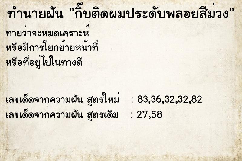 ทำนายฝัน กิ๊บติดผมประดับพลอยสีม่วง ทำนายฝัน กิ๊บติดผมประดับพลอยสีม่วง