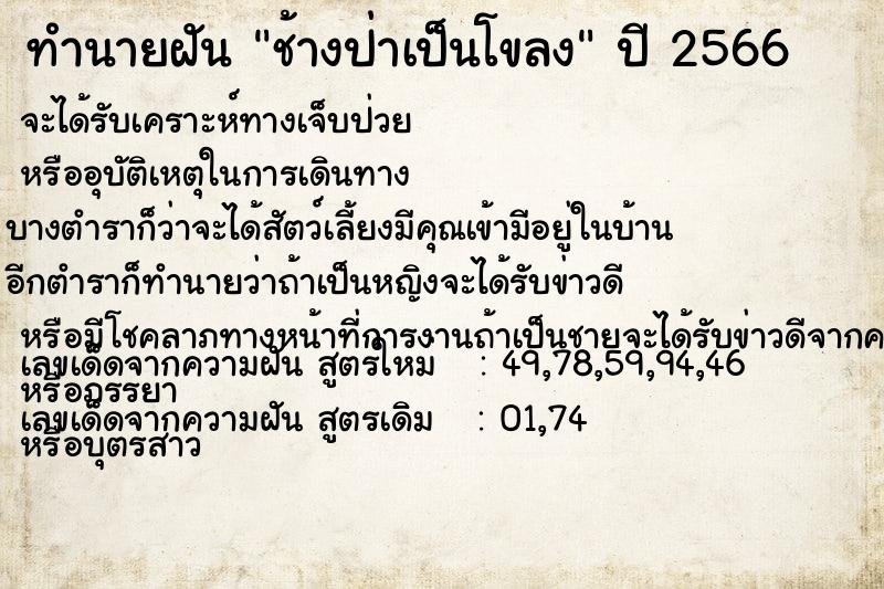 ทำนายฝัน ช้างป่าเป็นโขลง ตำราโบราณ แม่นที่สุดในโลก