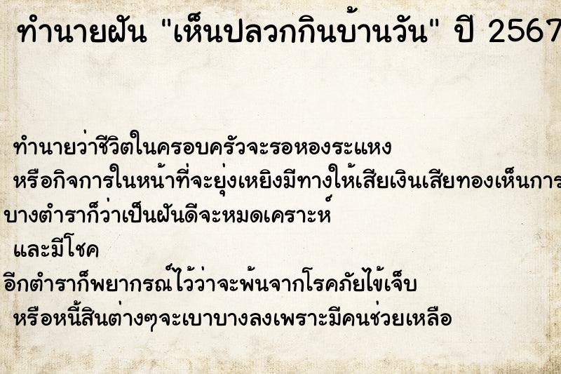 ทำนายฝันทำนายฝันเห็นปลวกกินบ้านวัน