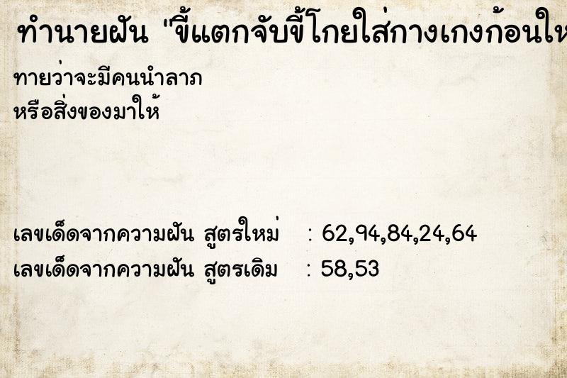 ทำนายฝันขี้แตกจับขี้โกยใส่กางเกงก้อนใหญ่ ทำนายฝันทำนายฝันขี้แตกจับขี้โกยใส่กางเกงก้อนใหญ่