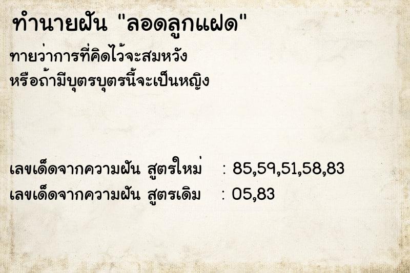 ทำนายฝันทำนายฝันลอดลูกแฝด