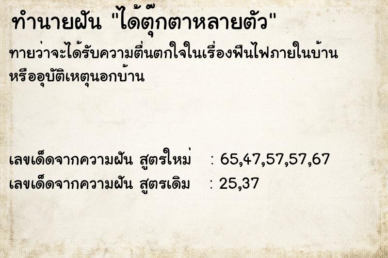 ทำนายฝัน ได้ตุ๊กตาหลายตัว