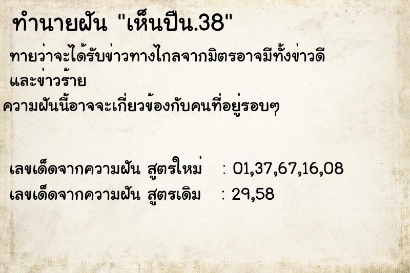 ทำนายฝัน เห็นปืน.38
