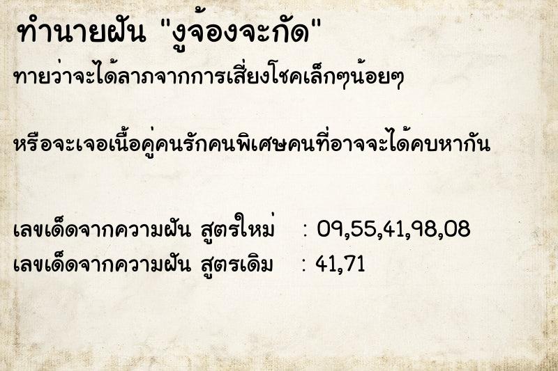 ทำนายฝันทำนายฝันงูจ้องจะกัด