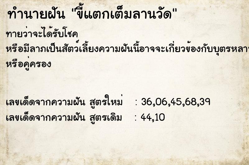 ทำนายฝันทำนายฝันขี้แตกเต็มลานวัด