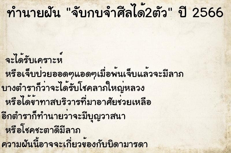 ทำนายฝันทำนายฝันจับกบจำศีลได้2ตัว