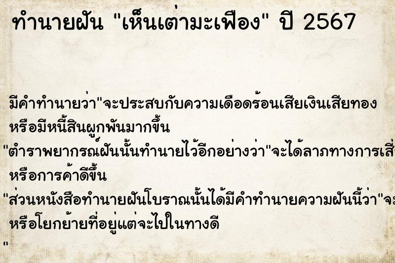 ทำนายฝัน เห็นเต่ามะเฟือง ตำราโบราณ แม่นที่สุดในโลก