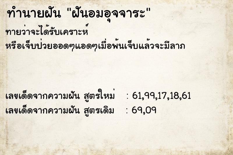 ทำนายฝัน ฝันอมอุจจาระ ตำราโบราณ แม่นที่สุดในโลก