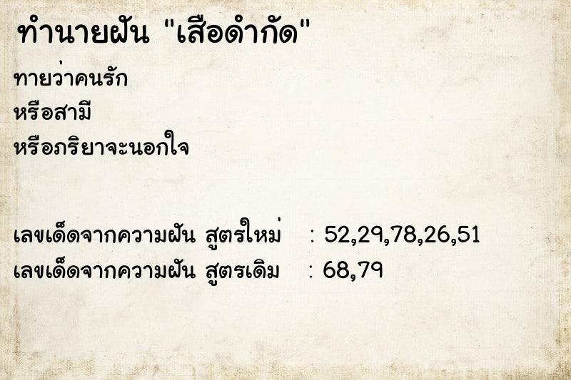 ทำนายฝัน เสือดำกัด ตำราโบราณ แม่นที่สุดในโลก