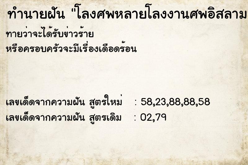 ทำนายฝันทำนายฝันโลงศพหลายโลงงานศพอิสลาม