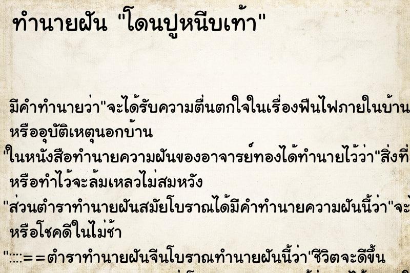 ทำนายฝัน โดนปูหนีบเท้า ตำราโบราณ แม่นที่สุดในโลก