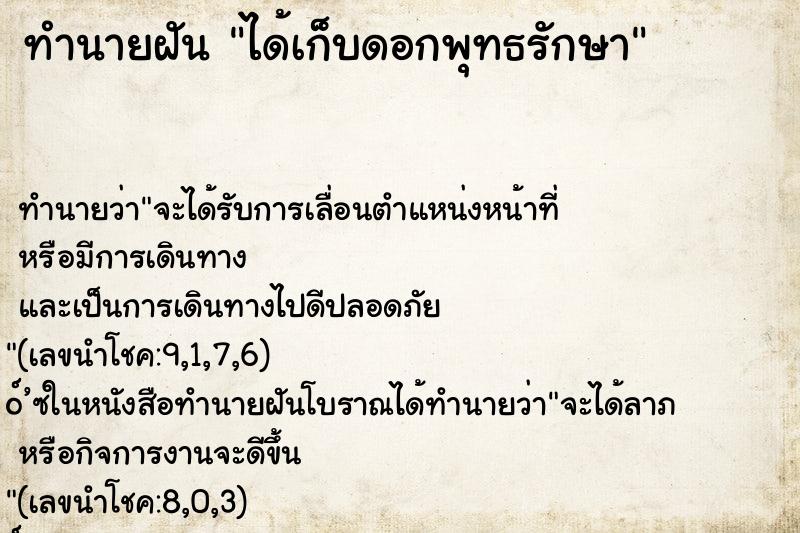 ทำนายฝัน ได้เก็บดอกพุทธรักษา ทำนายฝัน ได้เก็บดอกพุทธรักษา