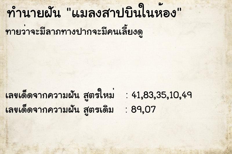 ทำนายฝันทำนายฝันแมลงสาปบินในห้อง