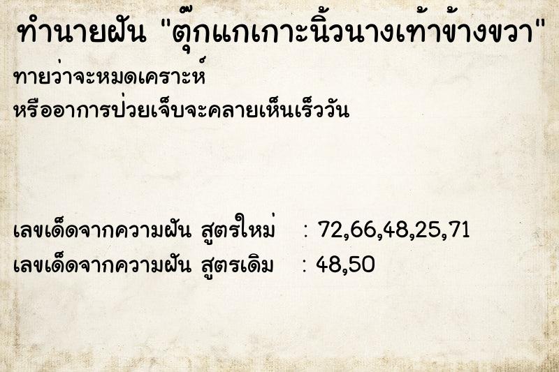 ทำนายฝันทำนายฝันตุ๊กแกเกาะนิ้วนางเท้าข้างขวา