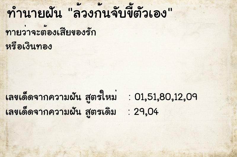 ทำนายฝันทำนายฝันล้วงก้นจับขี้ตัวเอง
