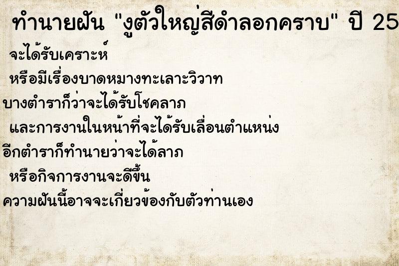 ทำนายฝัน งูตัวใหญ่สีดำลอกคราบ ทำนายฝัน งูตัวใหญ่สีดำลอกคราบ