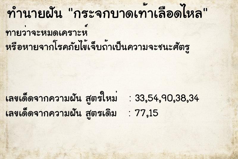 ทำนายฝัน กระจกบาดเท้าเลือดไหล ทำนายฝัน กระจกบาดเท้าเลือดไหล